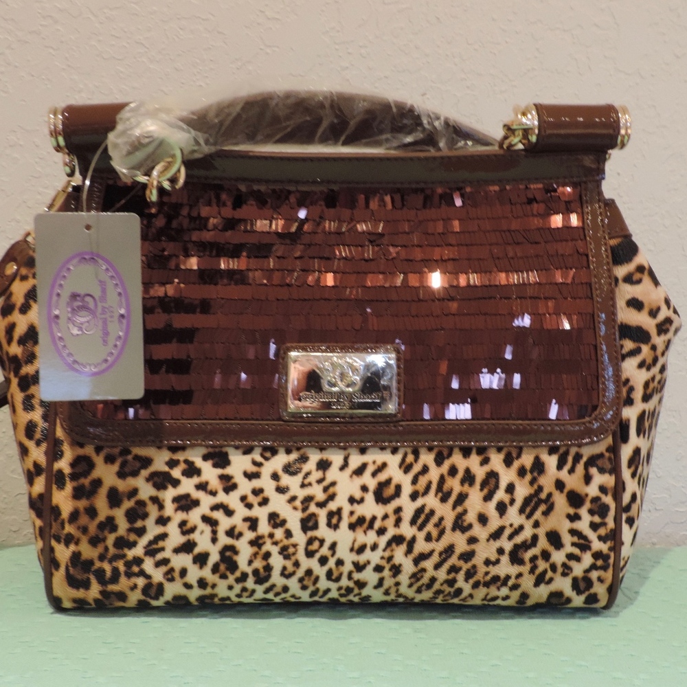 Sharif Faux Leopard Print Shoulder Bag NWT
